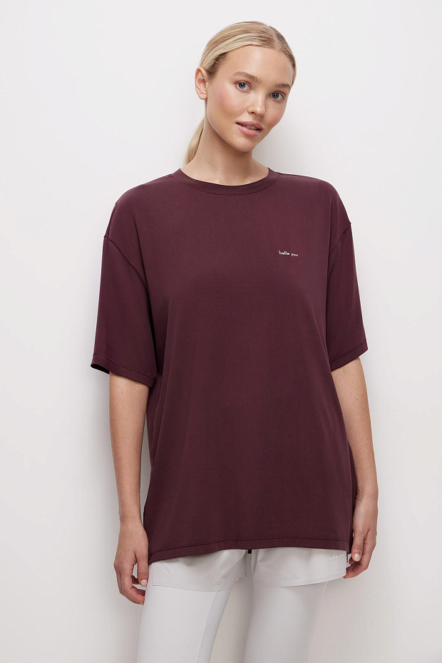 Спортивная футболка оверсайз (бордовый)