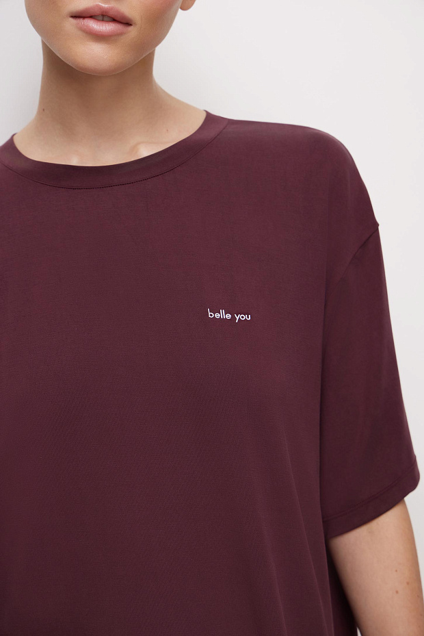 Спортивная футболка оверсайз (бордовый)