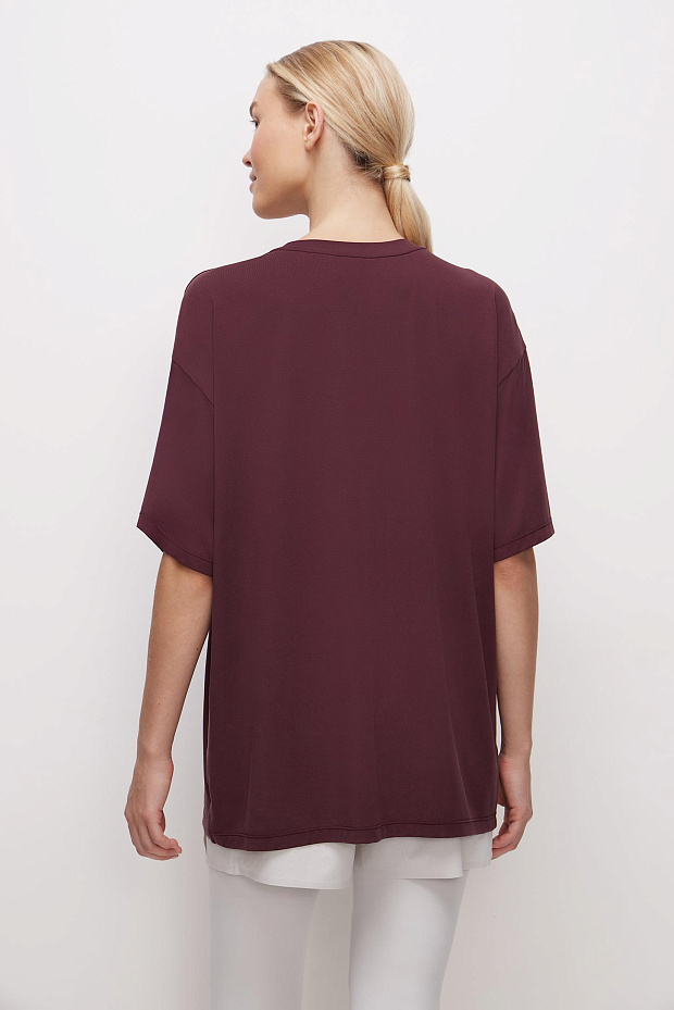 Спортивная футболка оверсайз (бордовый)
