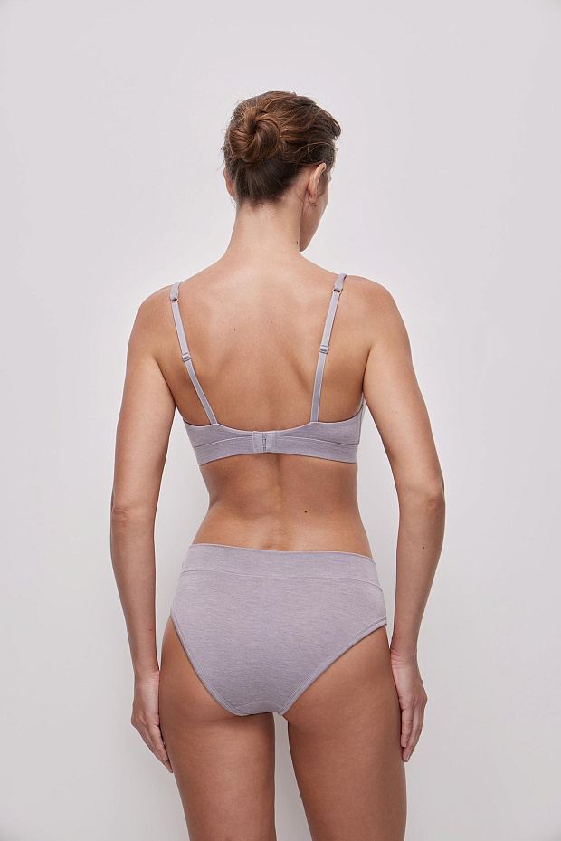 Трусы-слипы со средней посадкой из бамбука (серый меланж)