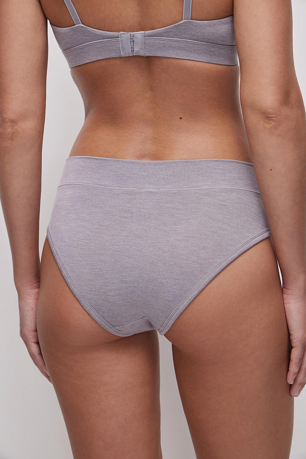 Трусы-слипы со средней посадкой из бамбука (серый меланж)