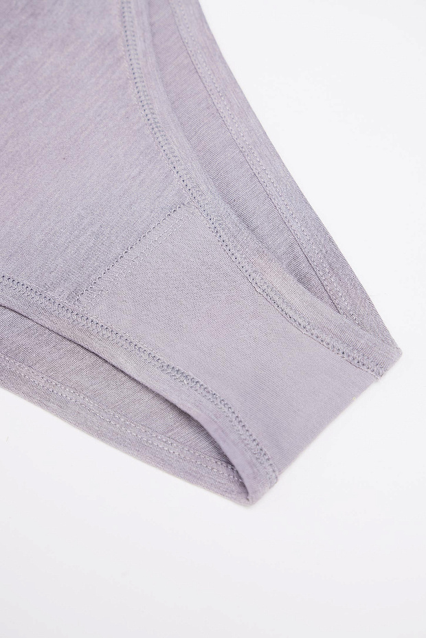 Трусы-слипы со средней посадкой из бамбука (серый меланж)