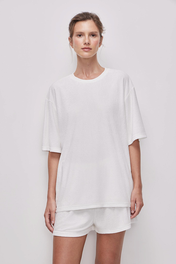 Пижамная футболка (молочный)