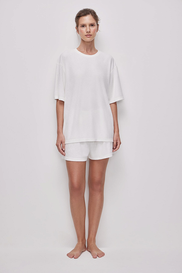 Пижамная футболка (молочный)