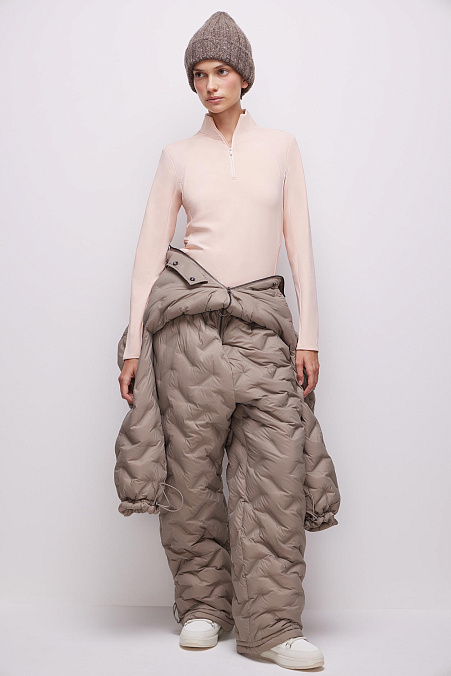 Лонгслив на молнии (персиковый)