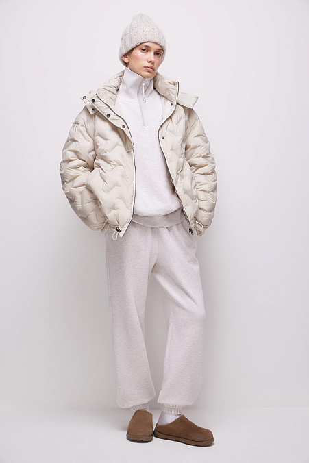 Брюки-джоггеры (молочный меланж)