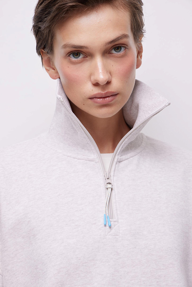 Толстовка на молнии (молочный меланж)