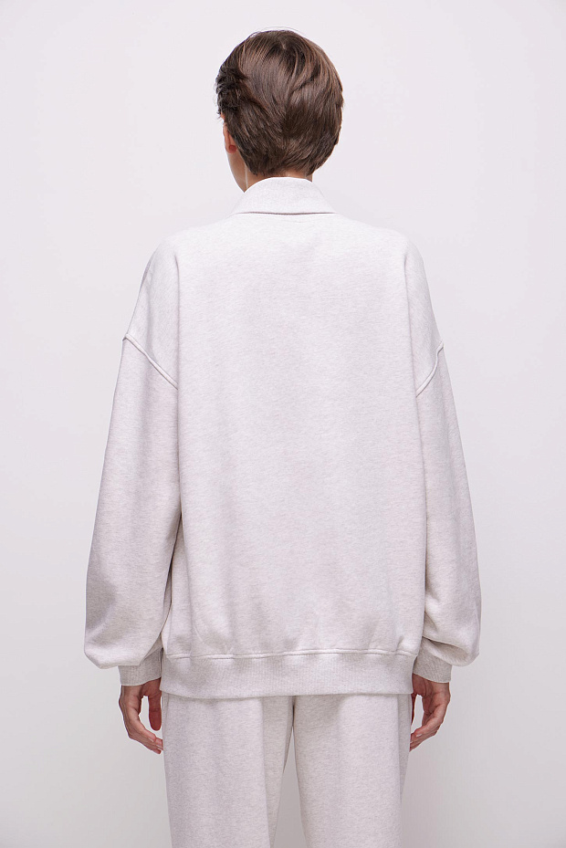 Толстовка на молнии (молочный меланж)