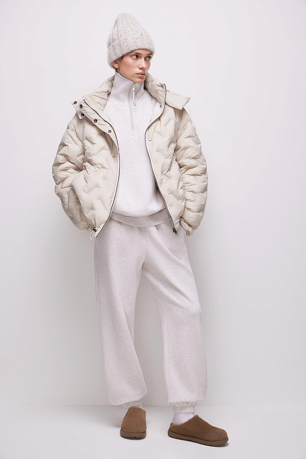 Толстовка на молнии (молочный меланж)