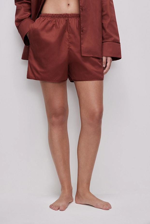 Пижамные шорты женские (терракотовый)