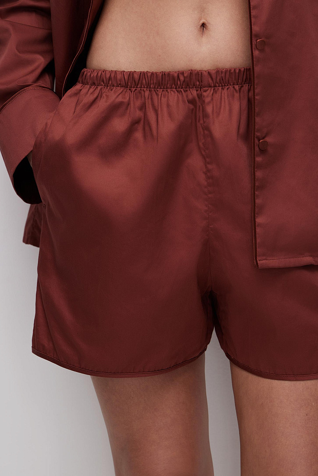 Пижамные шорты женские (терракотовый)