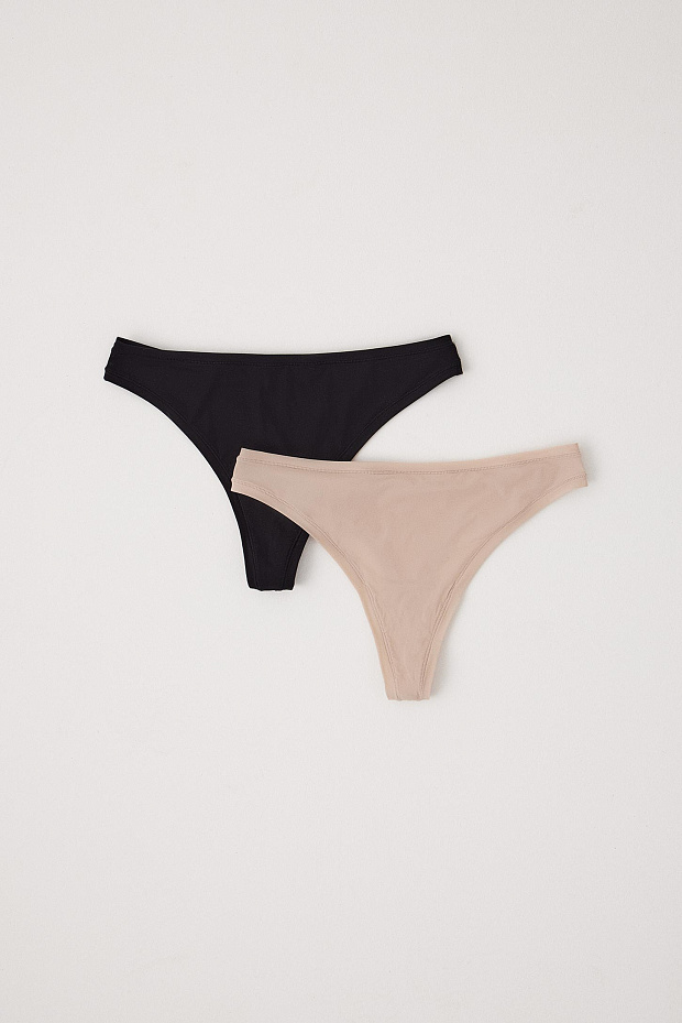 Трусы-стринги со средней посадкой (черный)