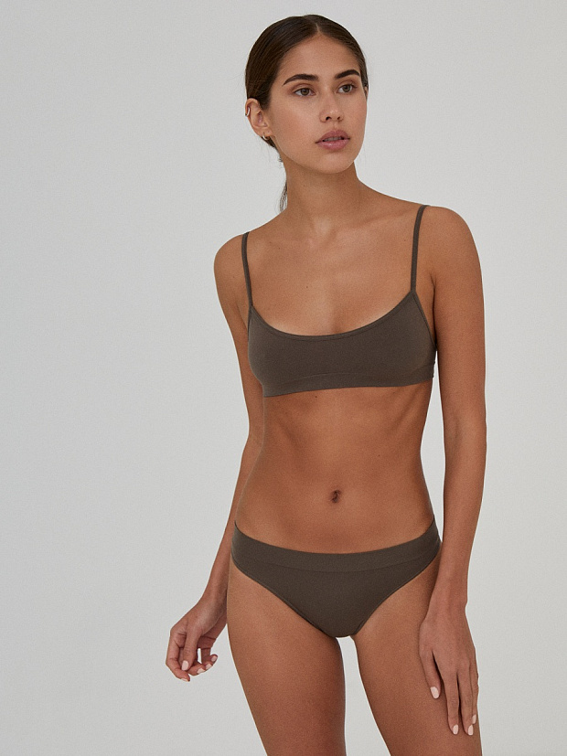 Трусы-стринг с низкой посадкой (шоколад)