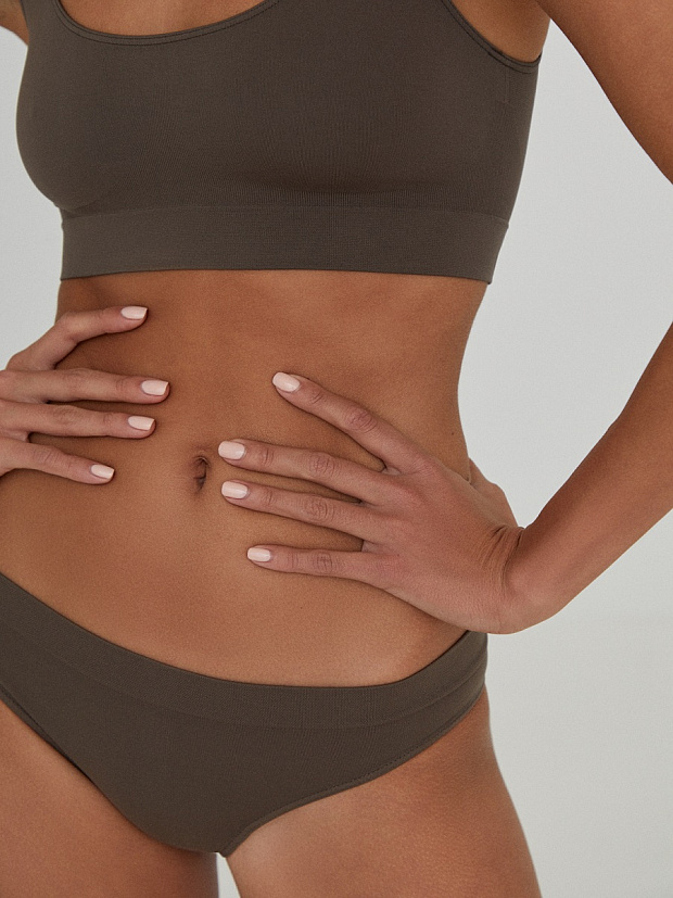 Трусы-стринг с низкой посадкой (шоколад)