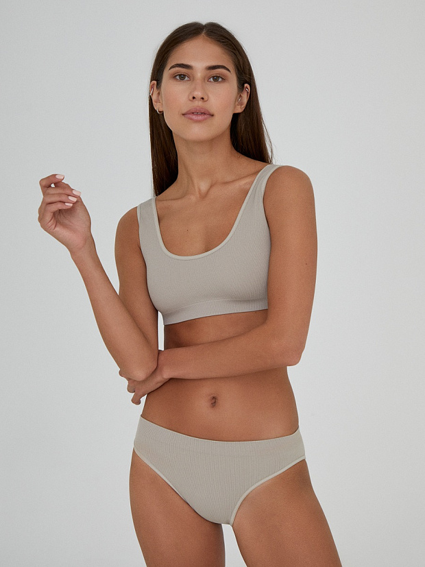 Трусы слипы в рубчик (кофе с молоком)