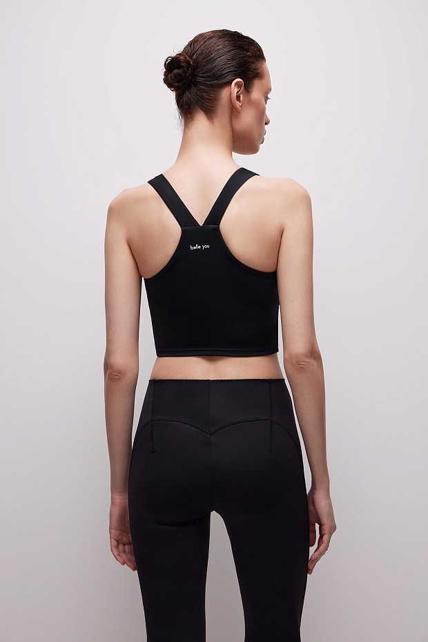 Спортивный топ на широких бретелях (черный)