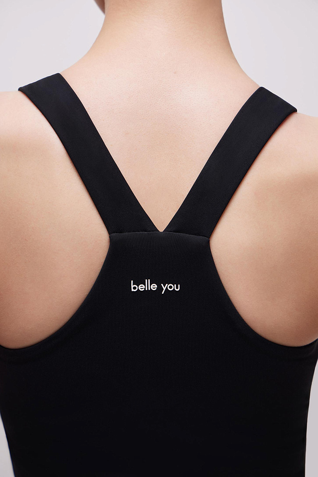 Спортивный топ на широких бретелях (черный)