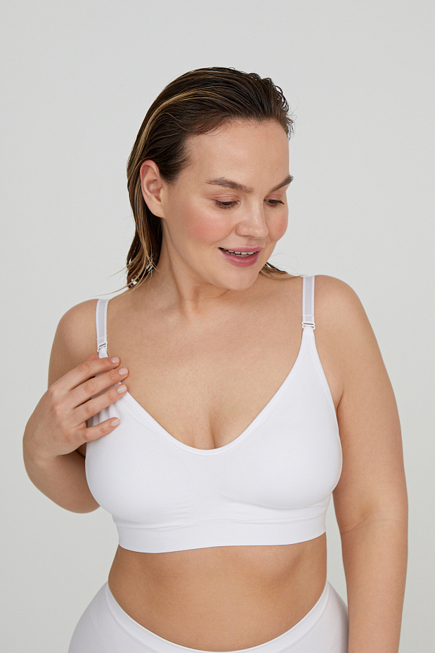 Топ с регулируемыми бретелями с чашками (белый)
