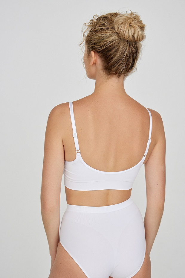 Топ с регулируемыми бретелями с чашками (белый)