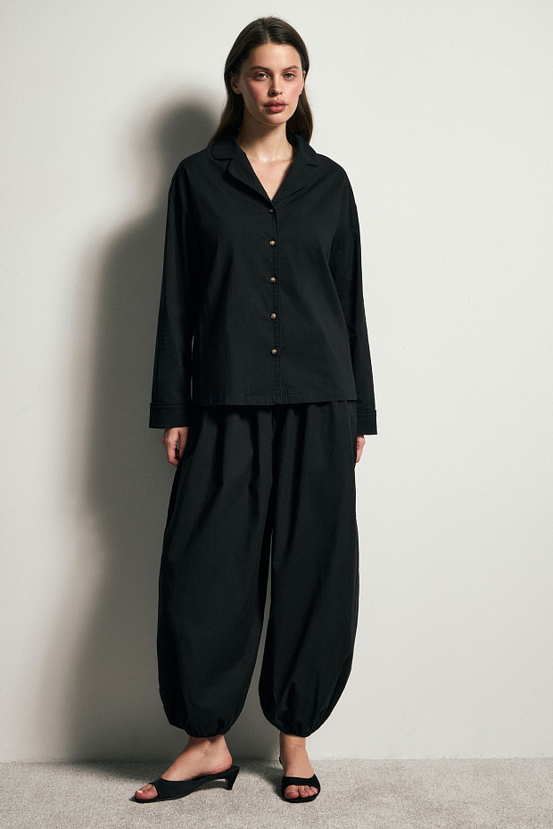 Пижамная рубашка (черный)