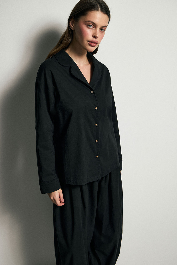 Пижамная рубашка (черный)