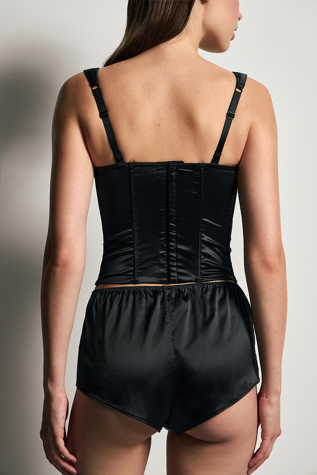 Корсет на широких бретелях (черный)