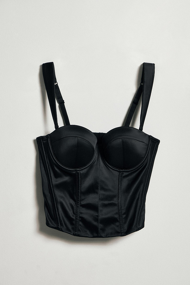 Корсет на широких бретелях (черный)