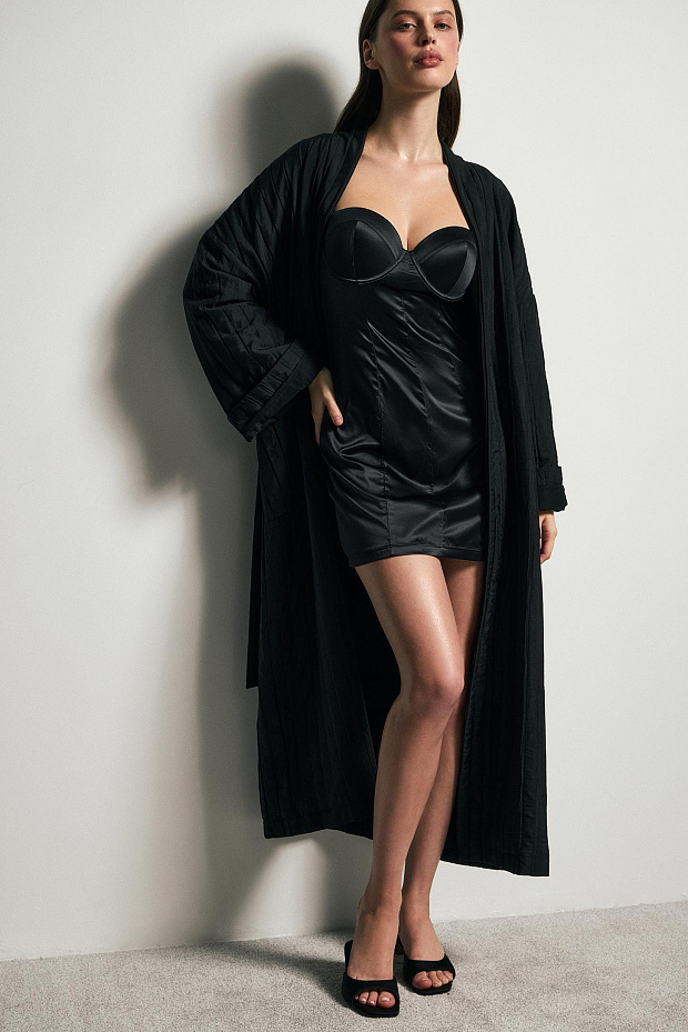 Комбинация на широких бретелях (черный)