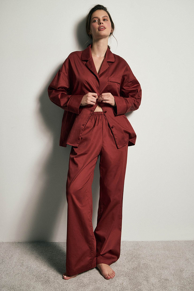 Пижамные брюки женские (терракотовый)