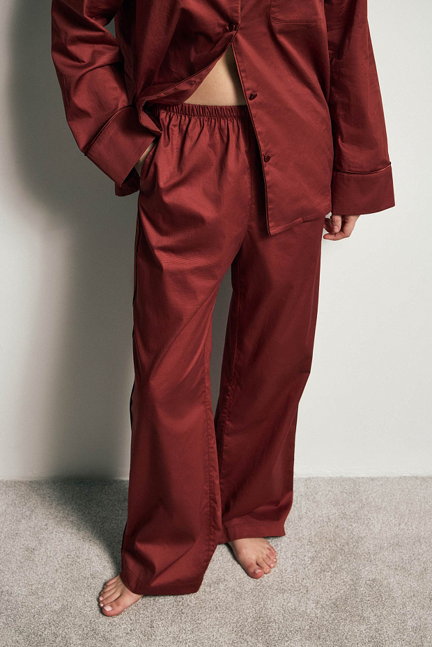 Пижамные брюки женские (терракотовый)