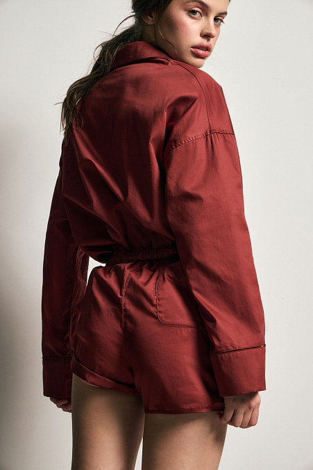 Пижамные шорты женские (терракотовый)