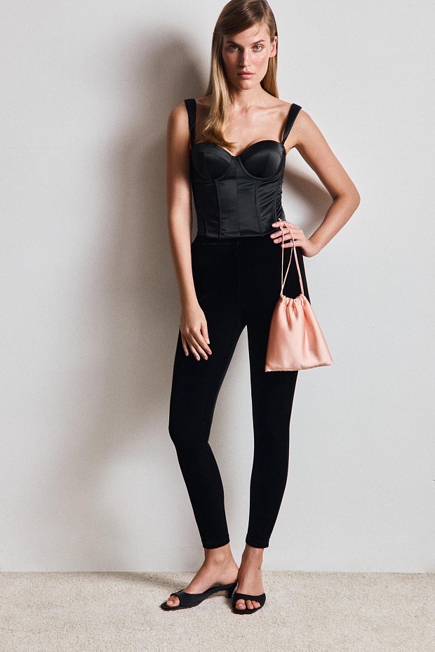 Легинсы с высокой посадкой (черный)