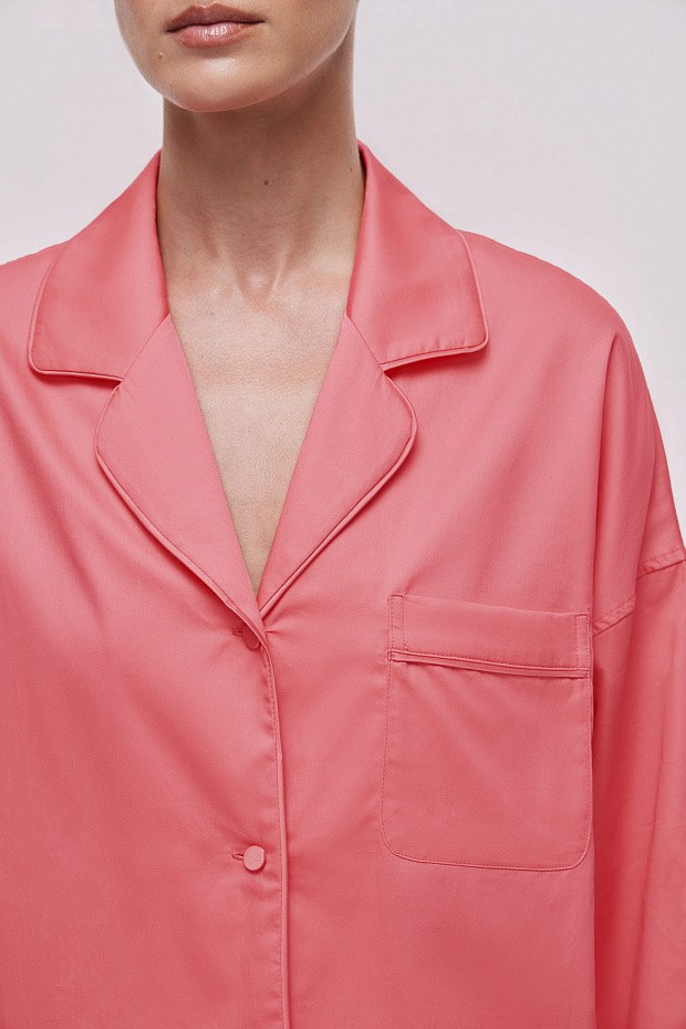 Пижамная рубашка женская (розовый)