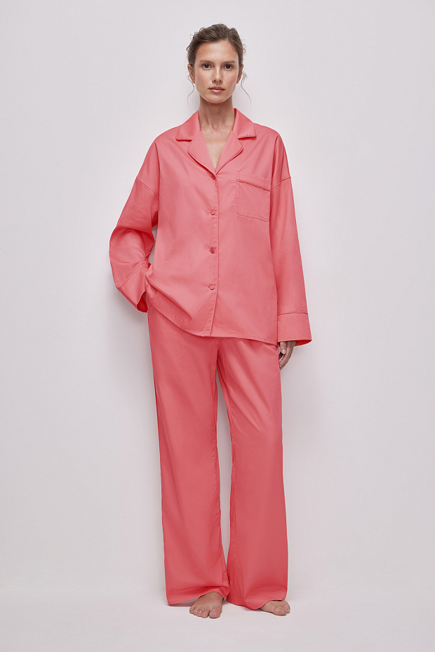 Пижамная рубашка женская (розовый)