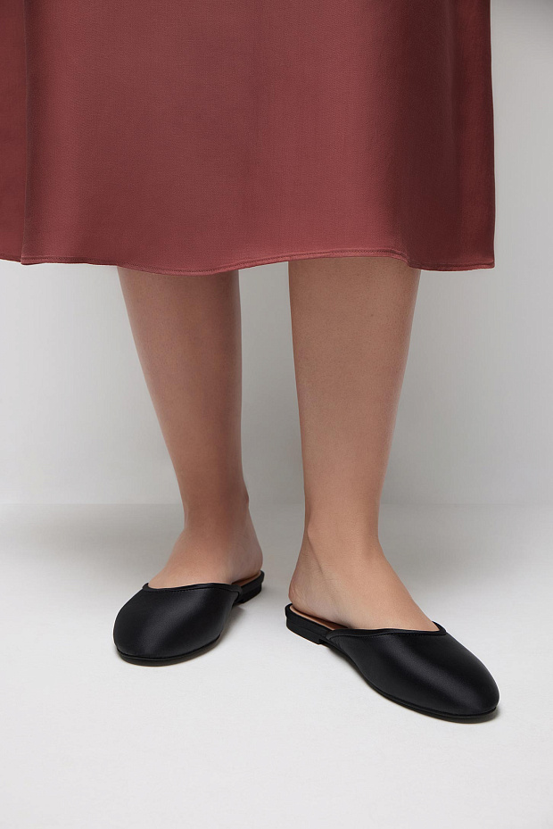 Тапочки из сатина (черный)