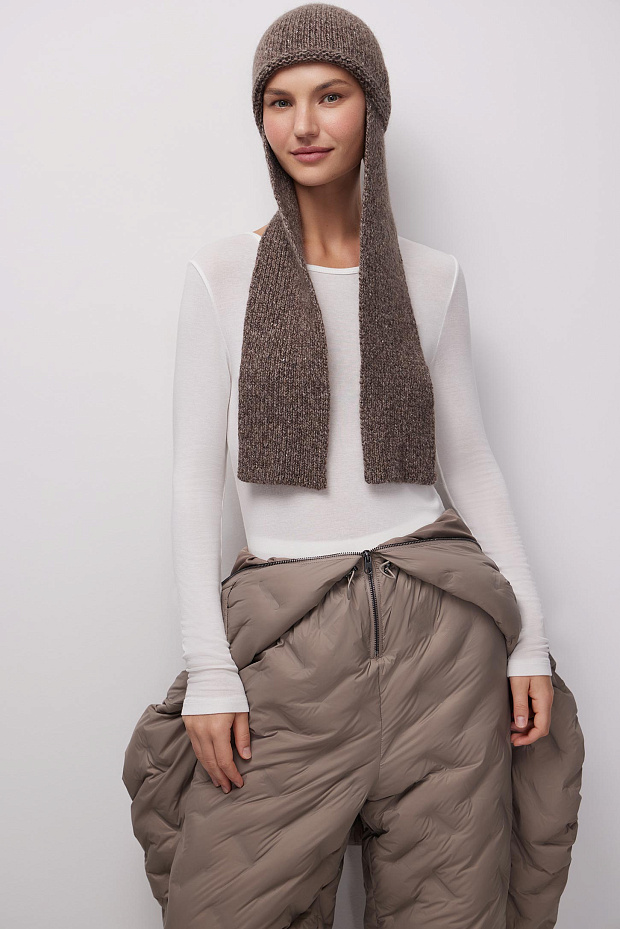 Лонгслив из гладкого трикотажа (молочный)