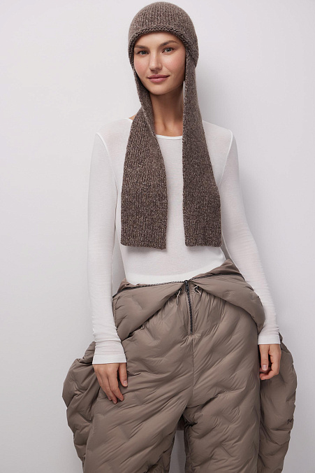 Лонгслив из гладкого трикотажа (молочный)