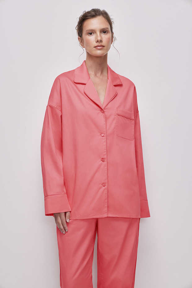 Пижамная рубашка женская (розовый)