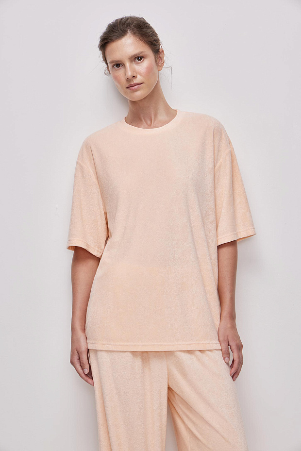 Пижамная футболка (персиковый)