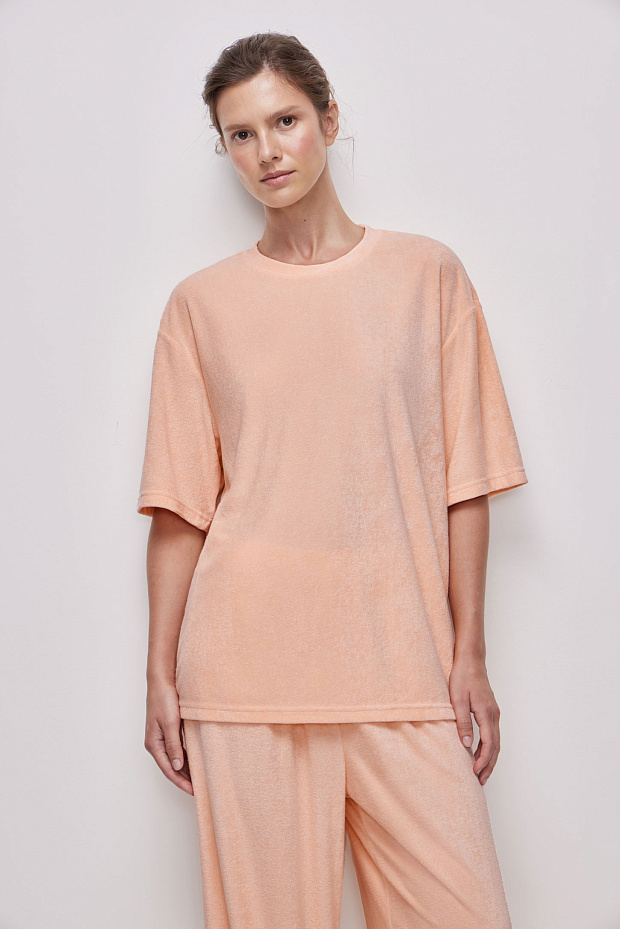 Пижамная футболка (персиковый)