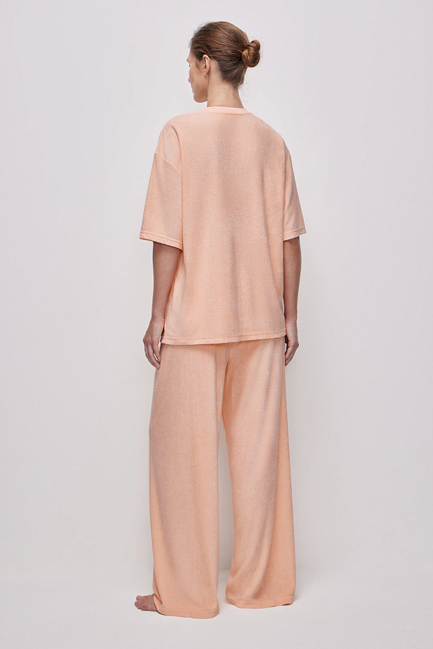 Пижамная футболка (персиковый)