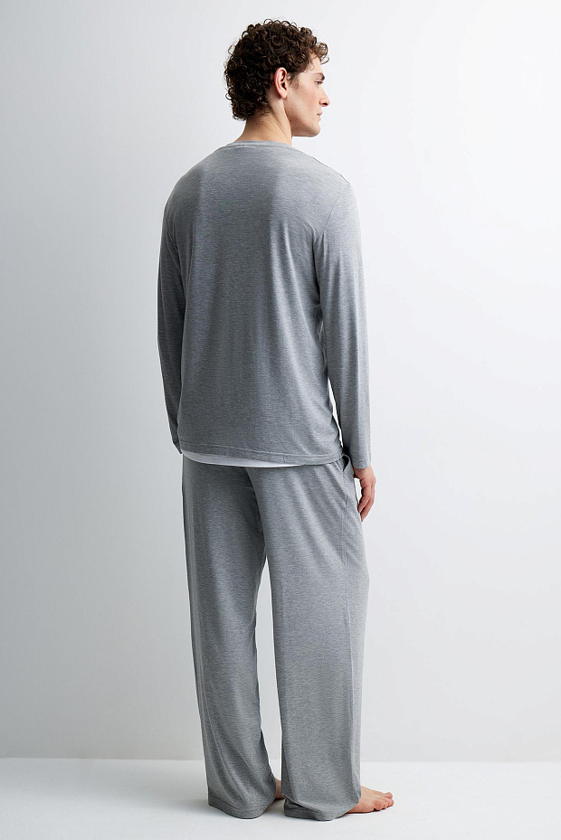 Лонгслив мужской (темно-серый меланж)