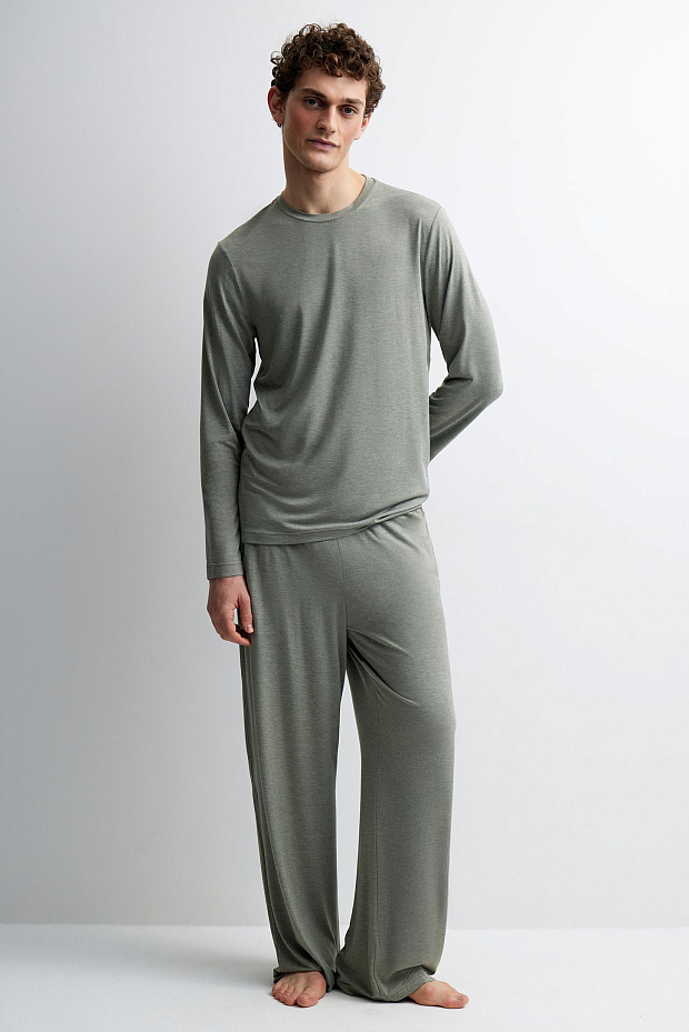 Лонгслив мужской (зеленый меланж)