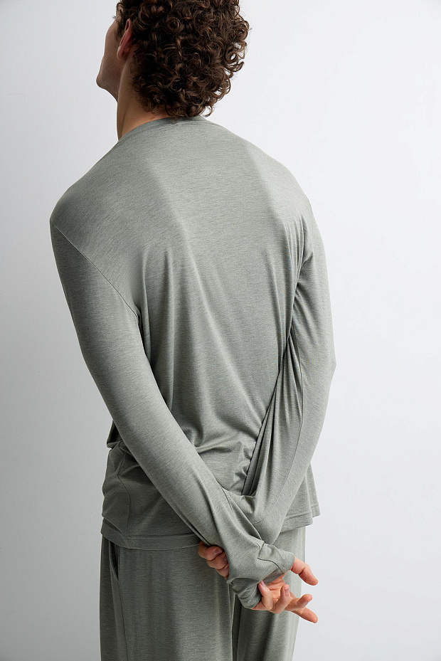 Лонгслив мужской (зеленый меланж)