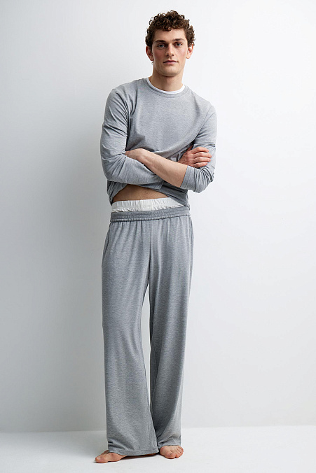 Пижамные брюки мужские (темно-серый меланж)