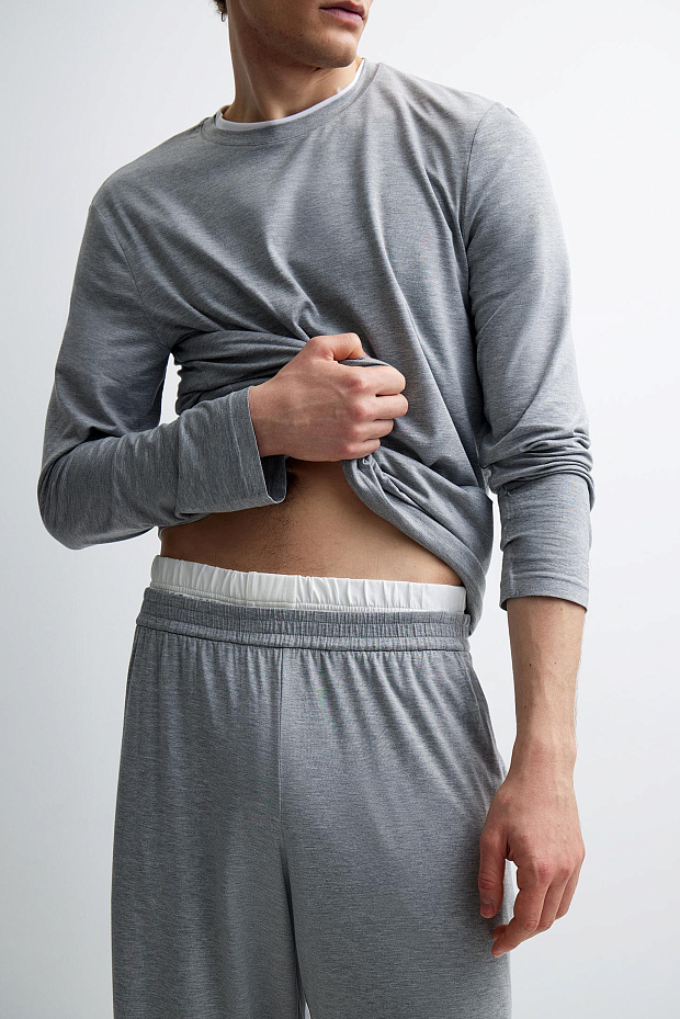 Пижамные брюки мужские (темно-серый меланж)