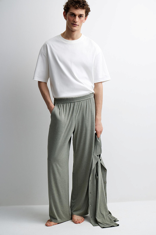 Пижамные брюки мужские (зеленый меланж)