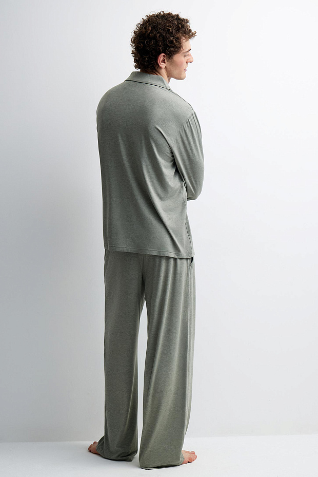 Пижамные брюки мужские (зеленый меланж)