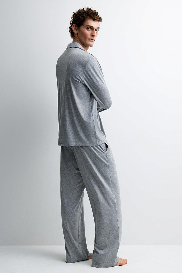 Пижамная рубашка мужская (темно-серый меланж)