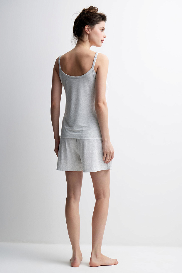 Пижамные шорты женские (серый меланж)